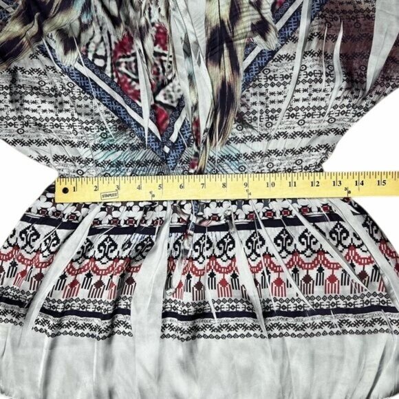 Mandee Boho Chic Printed Tunic Lightweight Flowy Design Top Large - Picture 5 of 10